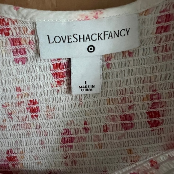 LoveShackFancy Cosette Pink and White Smocked Cotton Dress sz L (IRL schmedium) - Picture 4 of 11